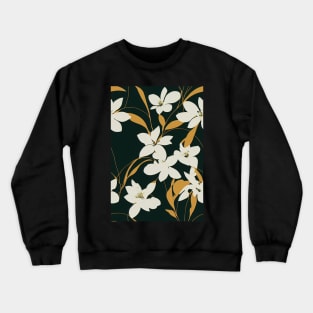 Beautiful Stylized White Flowers, for all those who love nature #212 Crewneck Sweatshirt